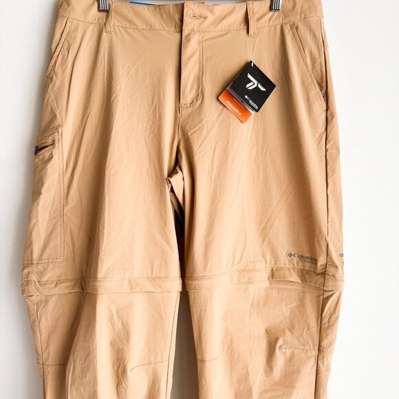 Columbia Light Beige Straight Leg Active Fit Convertible Outdoor Pants 16 - Picture 2 of 8